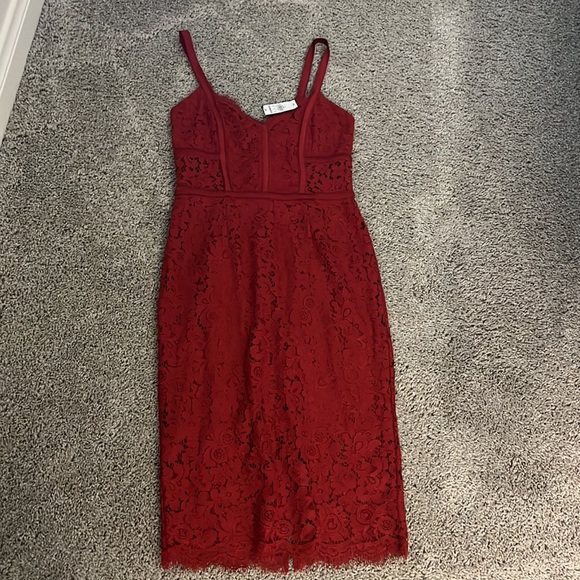 Dark red/maroon Sexy Lace Dress - Picture 4 of 4